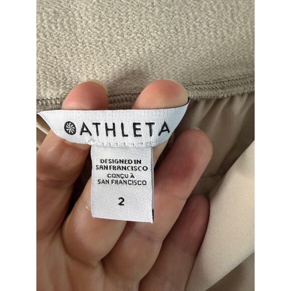 NWT Athleta Brooklyn Heights High Rise Pull-On Wide Trouser Khaki Size 2 - Picture 9 of 10